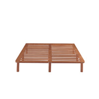 Bondi Wooden Pinewood Bed Base in Walnut - Queen