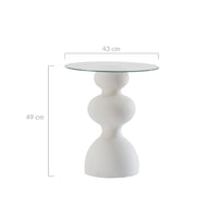 Kingston White Glass Side Table