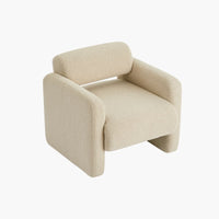 Lilah Modern Boucle Fabric Armchair - Light Sand