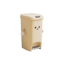 Cream white 15L foot pedal trash can U fun style 20cm * 27.5cm * 27.5cm