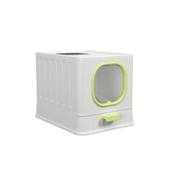 Plastic folding fully enclosed cat litter box green 38 * 51 * 39CM