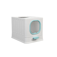 Plastic folding fully enclosed cat litter box blue 38 * 51 * 39CM