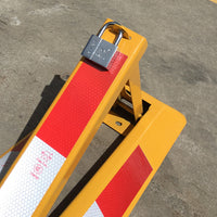 Triangle Lockable Parking Barrier Fold Down Vehicle Security Car Parking Lock Safety Reflective Stripe Barrier