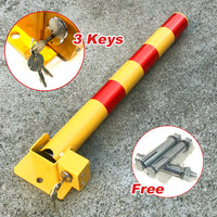 Red Parking Bollard locker Barrier Key Alike lock Fold Down Vehicle