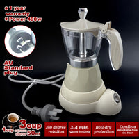 Latest Styles Electric Aluminum Espresso Moka Coffee Maker 3cups Italian Classic - Cream