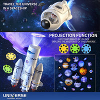 Premium gift box packaging 5in1 Shuttle Rocket Space Toy Projection For 3+Kids 2Astronauts Launcher Lamp AU