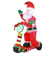 5FT Chrismas Inflatable Santa Riding Scooter and LED lights