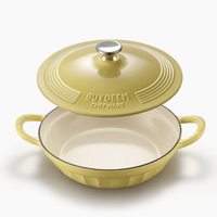 BUYDEEM CP581 Enameled Cast Iron Dutch Oven Yellow