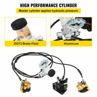 VEVOR Go Kart Brake Master Cylinder Kit Go Kart Hydraulic Brake Kit Universal Go Karts Brake Kit Complete Including Master Cylinder, Hose, Caliper, Pad for 150cc Automotive
