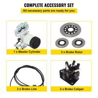 VEVOR Go Kart Brake Master Cylinder Kit Go Kart Hydraulic Brake Kit Universal Go Karts Brake Kit Complete Including Master Cylinder, Hose, Caliper, Pad for 150cc Automotive