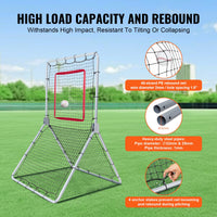 VEVOR Baseball And Softball Rebounder Net, 3.5 x 6 ft PitchBack Baseball Pitching Nest, Softball Pitchback Net, Fielding Trainer, Bounce Back Net for Fielding/Throwing Practice, 5 Adjustable Angles