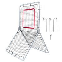 VEVOR Baseball And Softball Rebounder Net, 3.5 x 6 ft PitchBack Baseball Pitching Nest, Softball Pitchback Net, Fielding Trainer, Bounce Back Net for Fielding/Throwing Practice, 5 Adjustable Angles