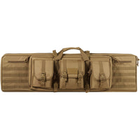 VEVOR Rifle Bag, 42 inch Tactical Double Long Gun Bag, Soft Rifle Case with Lockable Zipper, Portable Handle & Shoulder Strap, 3 Large Storage Pockets Rifle Case for Two 40" Rifles & 2 Pistols, Brown