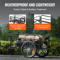 VEVOR Bike Cargo Trailer, 72.5 kg Load, Heavy-Duty Bicycle Wagon Cart, Foldable Compact Storage & Quick Release with Universal Hitch, 406.4 mm Wheels, Safe Reflectors, Fits 558.8-711.2 mm Bike Wheels