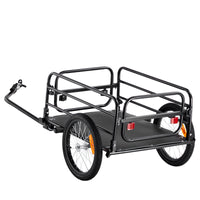 VEVOR Bike Cargo Trailer, 72.5 kg Load, Heavy-Duty Bicycle Wagon Cart, Foldable Compact Storage & Quick Release with Universal Hitch, 406.4 mm Wheels, Safe Reflectors, Fits 558.8-711.2 mm Bike Wheels