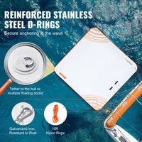 VEVOR Inflatable Floating Dock, 10 x 10FT Inflatable Dock Platform, Non-Slip Water Floating Dock Mat with Portable Carrying Bag & Detachable Ladder, Floating Platform Island Raft for Pool Beach Ocean