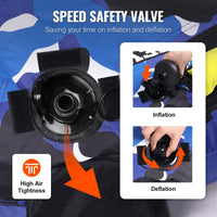 VEVOR Towable Tube for Boating, 1-2 Riders Inflatable Boat Tubes and Towables, 340 lbs, 51.8" Round Water Sport Towable Tube for Boat to Pull, Full Nylon Cover, EVA Grab Handles and Speed Safety Valve