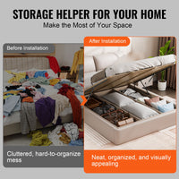 VEVOR Bed Lift, 1500x2000mm Compatible Extra-large Size 140kg Load Bearing, DIY Wall Bed Mechanical Hardware Kit Vertical Deluxe, Pneumatic Lever Heavy Duty Support, Folding for Guestroom