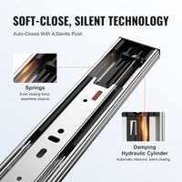 VEVOR 10 Pairs of 406.4mm Drawer Slides Side Mount Rails, Heavy Duty Full Extension Steel Track, Soft-Close Noiseless Guide Glides Cabinet Kitchen Runners with Ball Bearing, 100 Lbs Load Capacity
