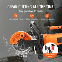 Electric Concrete Saw, 7 in Circular Saw Cutter, 2000 W High Power with Max. 2.5 in Cutting Depth, Wet/Dry Disk Saw Cutter Includes Water Line, Pump and Blade, for Stone, Brick