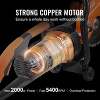 Electric Concrete Saw, 7 in Circular Saw Cutter, 2000 W High Power with Max. 2.5 in Cutting Depth, Wet/Dry Disk Saw Cutter Includes Water Line, Pump and Blade, for Stone, Brick