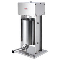 Electric Sausage Stuffer, 12 L / 25 LBS Vertical Meat Stuffer, 200W Motor, Stepless Speed Control and Foot Pedal, Made of Food-grade 304 Stainless Steel, 5 Stuffing Tubes for Home, Commercial