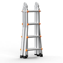 VEVOR Telescoping Ladder A Frame, 13 FT Compact Aluminum Extension Ladder, Multi-Function Portable Collapsible RV Ladder, Telescopic Ladder for Homework Stairs Indoor Outdoor Roof, 330lb Load