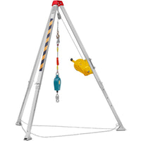 VEVOR Confined Space Tripod Kit, 2600 lbs Winch, Confined Space Tripod 8' Legs and 98' Cable, Confined Space Rescue Tripod 32.8' Fall Protection, Harness, Storage Bag for Traditional Confined Spaces