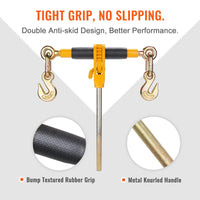 VEVOR Ratchet Chain Binder, 5/16"-3/8" Heavy Duty Load Binders with G80 Chains, 7100 lbs Secure Load Limit, Labor-saving Anti-skid Handle, Tie Down Hauling Chain Binders for Flatbed Truck Trailer, 2 P