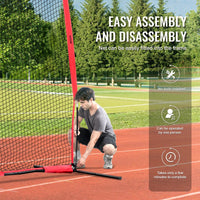 VEVOR Barricade Backstop Net, 20x10 ft Ball Sports Barrier Netting, Portable Practice Equipment with Carry Bag, Protection Screen for Baseball Softball Lacrosse Soccer Hockey Training, for Backyard
