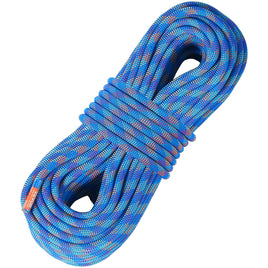 VEVOR 10.2mm Dynamic Climbing Rope, 50M(164ft) Outdoor Rock Climbing Rope 25KN Breaking Tension, Stretchable Fiber Rope with Steel Snap Hooks for Escape, Rappelling, Fire Rescue, Blue