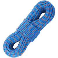 VEVOR 10.2mm Dynamic Climbing Rope, 70M(230ft) Outdoor Rock Climbing Rope 25KN Breaking Tension, Stretchable Fiber Rope with Steel Snap Hooks for Escape, Rappelling, Fire Rescue, Blue