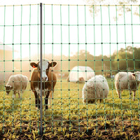 VEVOR Electric Fence Netting, 0.88 x 49.98 m, PE Net Fencing with Posts & Double-Spiked Stakes, Utility Portable Mesh for Goats, Sheep, Lambs, Deer, Hogs, Dogs, Used in Backyards, Farms, and Ranches