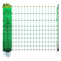 VEVOR Electric Fence Netting, 0.88 x 49.98 m, PE Net Fencing with Posts & Double-Spiked Stakes, Utility Portable Mesh for Goats, Sheep, Lambs, Deer, Hogs, Dogs, Used in Backyards, Farms, and Ranches