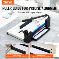 VEVOR Heavy Duty Paper Cutter, 304.8 mm Industrial Commercial Guillotine Paper Cutter for A4 Paper, 400 Sheet Capacity, Solid Steel Construction, Stack Paper Trimmer for Office Home School Shop, White