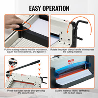 VEVOR Heavy Duty Paper Cutter, 304.8 mm Industrial Commercial Guillotine Paper Cutter for A4 Paper, 400 Sheet Capacity, Solid Steel Construction, Stack Paper Trimmer for Office Home School Shop, White