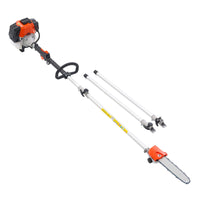 VEVOR Gas Pole Saw, 33CC 2 Stroke Gas Powered Pole Saws with 20.3 cm Cutting Bar, Cordless Tree Trimmer with 850ml Fuel Tank, 2.08 to 3.58 m  Extendable, Powerful Chainsaw for Tree Trimming Pruning