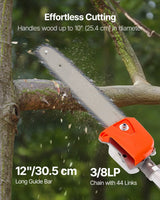 VEVOR Gas Pole Saw, 25CC 2 Stroke Gas Powered Pole Saws with 30.5 cm Cutting Bar, Cordless Tree Trimmer with 650ml Fuel Tank, 2.12 to 3.62 m Extendable, Powerful Chainsaw for Tree Trimming Pruning