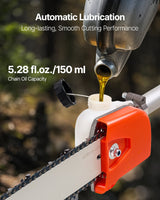 VEVOR Gas Pole Saw, 25CC 2 Stroke Gas Powered Pole Saws with 30.5 cm Cutting Bar, Cordless Tree Trimmer with 650ml Fuel Tank, 2.12 to 3.62 m Extendable, Powerful Chainsaw for Tree Trimming Pruning