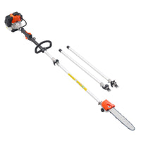 VEVOR Gas Pole Saw, 25CC 2 Stroke Gas Powered Pole Saws with 30.5 cm Cutting Bar, Cordless Tree Trimmer with 650ml Fuel Tank, 2.12 to 3.62 m Extendable, Powerful Chainsaw for Tree Trimming Pruning