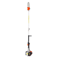 VEVOR Gas Pole Saw, 33CC 2 Stroke Gas Powered Pole Saws with 20.3 cm Cutting Bar, Cordless Tree Trimmer with 850ml Fuel Tank, 2 to 3.5 m  Extendable, Powerful Chainsaw for Tree Trimming Pruning