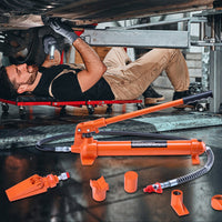 VEVOR 10 Ton Porta Power Kit, Portable Hydraulic Jack with 4.6 ft/1.4 m Oil Hose, Auto Body Frame Repair Kit with Storage Case for Car Repair, Truck, Farm