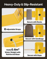 VEVOR Flood Barrier Hydro Barrier 12' Length x 12" Height for Water Diversion