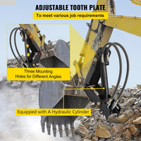 VEVOR Hydraulic Backhoe Thumb, 45.7cm 1.27cm Thickness Heavy Duty Excavator Thumb, Black Steel Weld On Thumb Attachments with Hydraulic Cylinder, Mechanical Hydraulic Thumb for Backhoe/Excavator