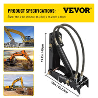 VEVOR Hydraulic Backhoe Thumb, 45.7cm 1.27cm Thickness Heavy Duty Excavator Thumb, Black Steel Weld On Thumb Attachments with Hydraulic Cylinder, Mechanical Hydraulic Thumb for Backhoe/Excavator