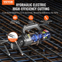 VEVOR Electric Hydraulic Rebar Cutter, 1000W Portable Rebar Cutter, Cutting up to 5/8 Inch (4-16mm) #5 Rebar within 2 Seconds, High Power Steel Rebar Cutter with Oil Can Rich Accessories,Black RC-16