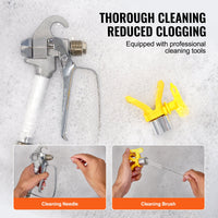 VEVOR Diaphragm Airless Paint Sprayer, 1100 W Efficiency Cart Airless Paint Sprayer, 2000 psi High Pressure Paint Airless Sprayer, with Extension Bar, for Home Interior and Exterior Spraying