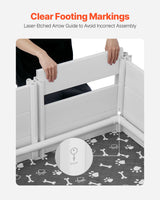 VEVOR Dogs Whelping Box, 980 x 980 x 460 mm, Plastic PVC Puppies Playpen with Height Adjustable Door and Washable Pee Pad, Anti-Deformation Indoor Puppy Play Pen for Medium Breed Dogs, Milk White