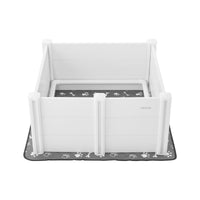 VEVOR Dogs Whelping Box, 980 x 980 x 460 mm, Plastic PVC Puppies Playpen with Height Adjustable Door and Washable Pee Pad, Anti-Deformation Indoor Puppy Play Pen for Medium Breed Dogs, Milk White