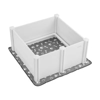 VEVOR Dogs Whelping Box, 980 x 980 x 460 mm, Plastic PVC Puppies Playpen with Height Adjustable Door and Washable Pee Pad, Anti-Deformation Indoor Puppy Play Pen for Medium Breed Dogs, Milk White